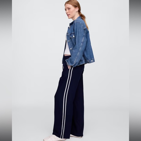 GAP Pants - Gap Mid Rise Linen-Blend Wide-Leg Pants Navy XXL NWT